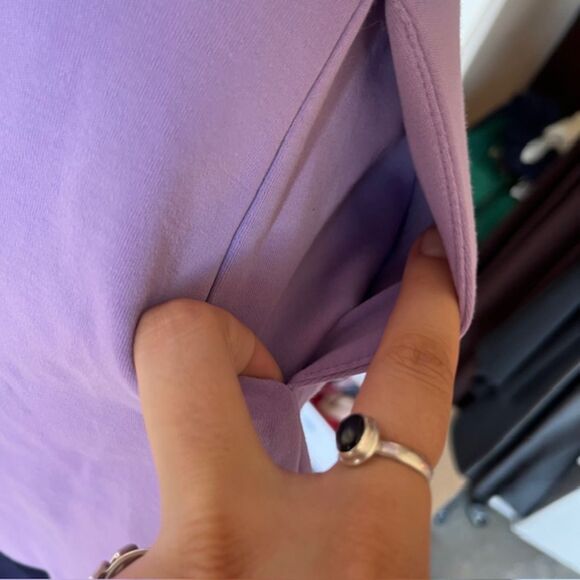 New York & Company Purple Tennis Like Stripped Dress - Picture 5 of 7